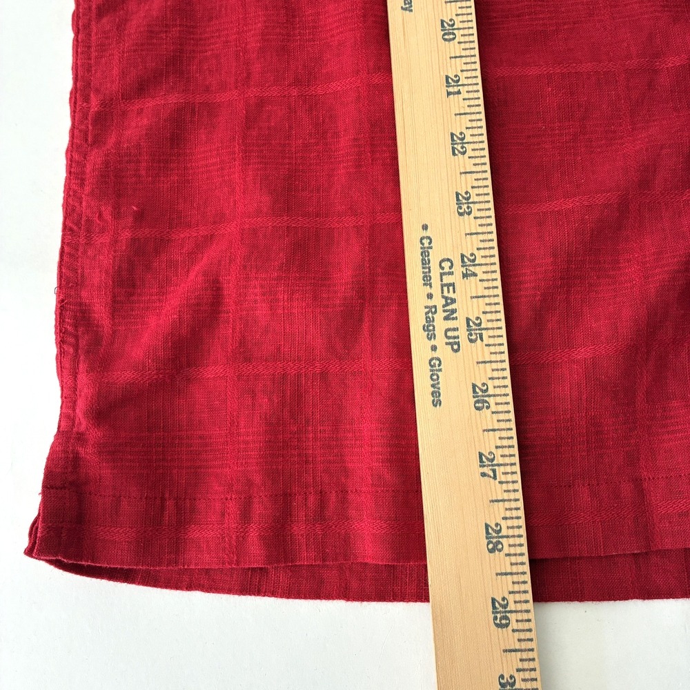 Saddlebred Washable Linen Blend Shirt Red Size M Short Sleeve Button Down Resort - Picture 5 of 7